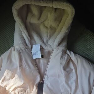 Forever 21 Cream Zip-Up Jacket